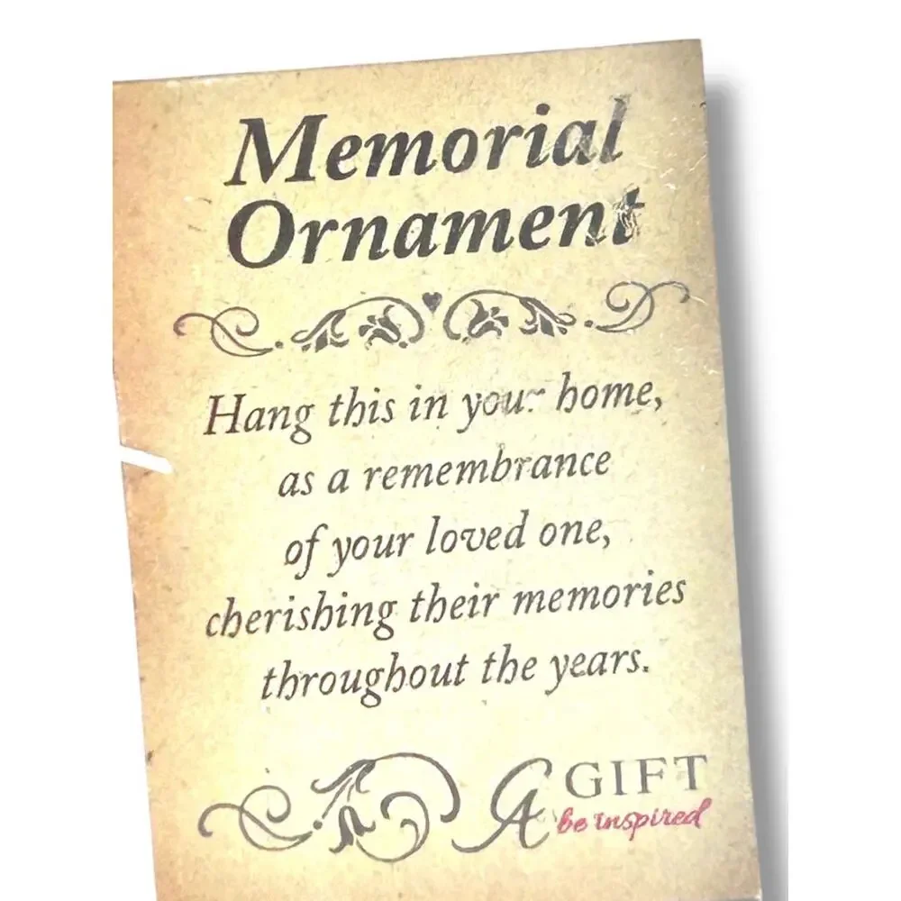 New Memorial Ornament Silvertone in Box 